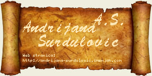 Andrijana Surdulović vizit kartica